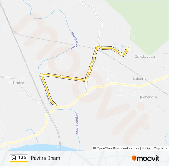 135 Bus Line Map