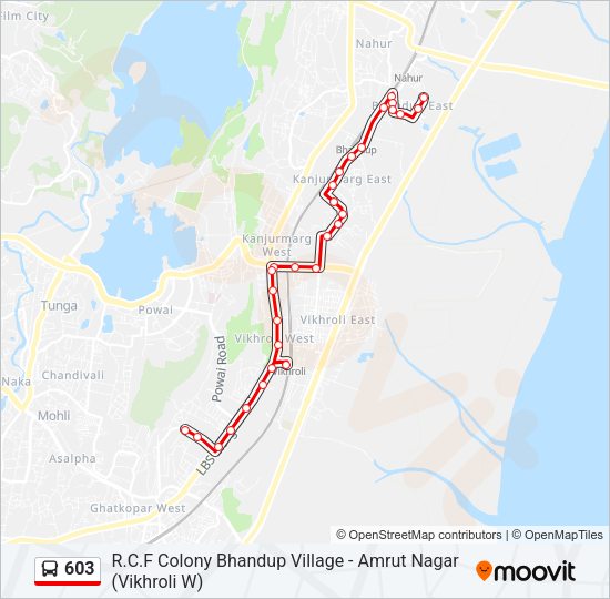 603 bus Line Map