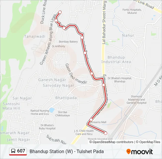 607 Bus Line Map