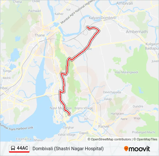 44AC Bus Line Map