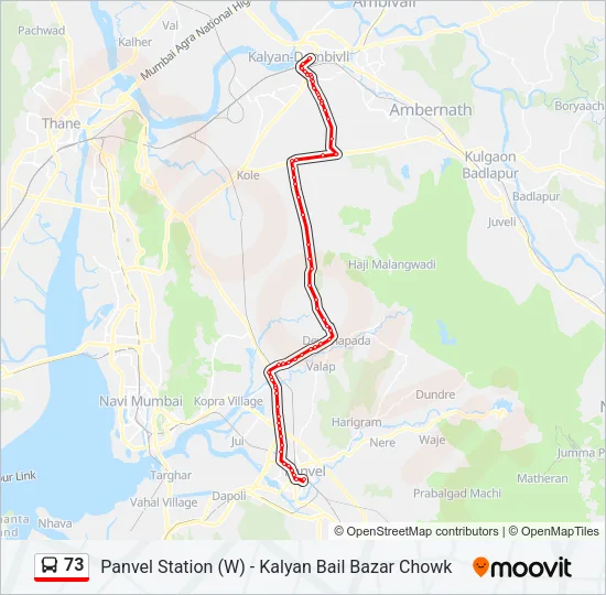 73 Bus Line Map