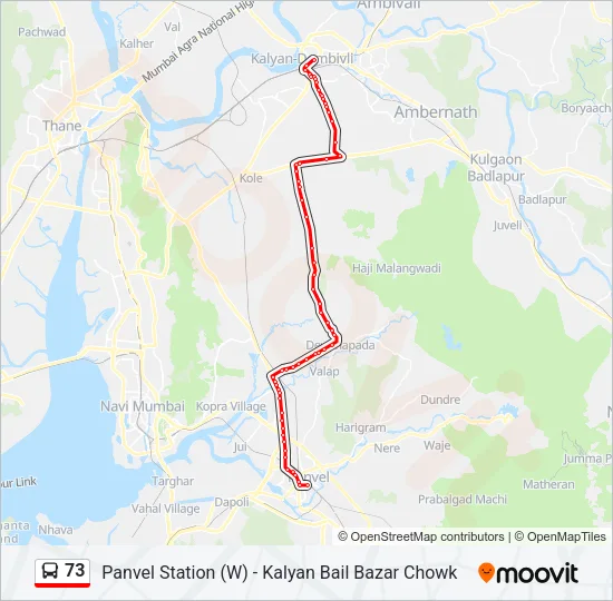 73 Bus Line Map