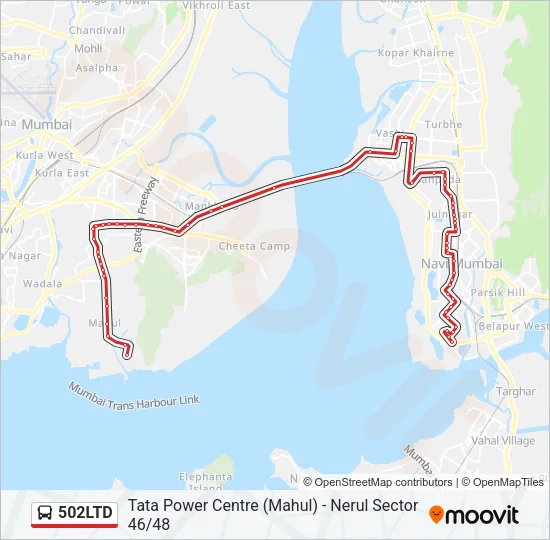 502LTD Bus Line Map