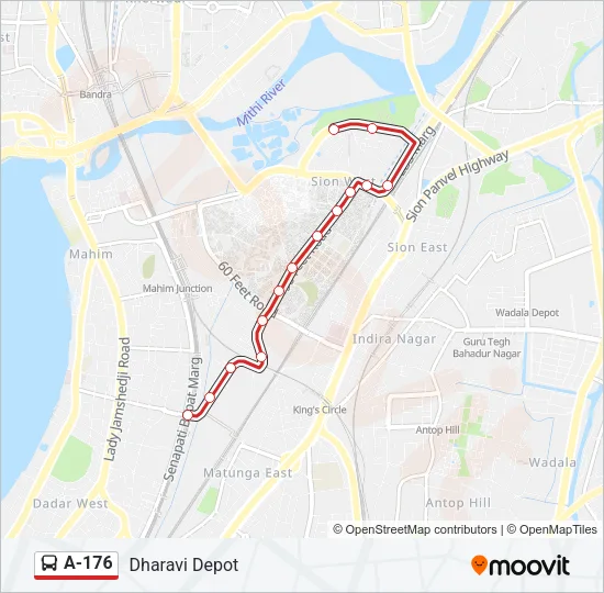 A-176 Bus Line Map