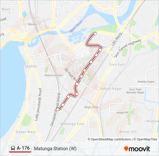 A-176 Bus Line Map