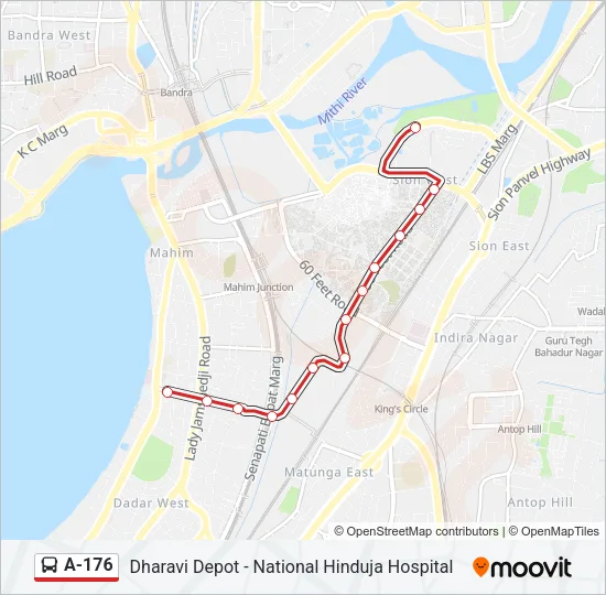 A-176 Bus Line Map