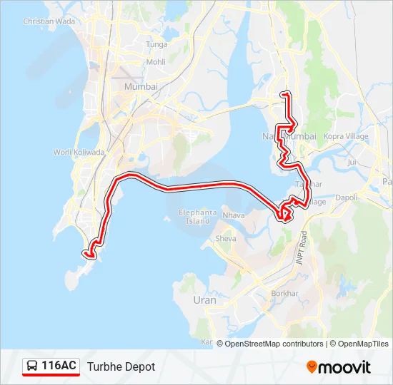 116AC Bus Line Map