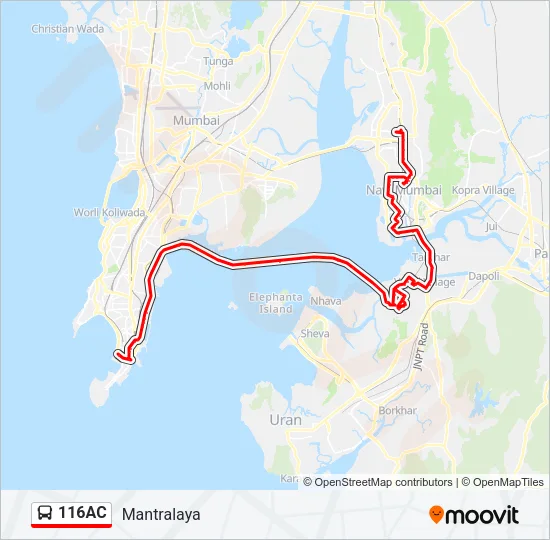 116AC Bus Line Map