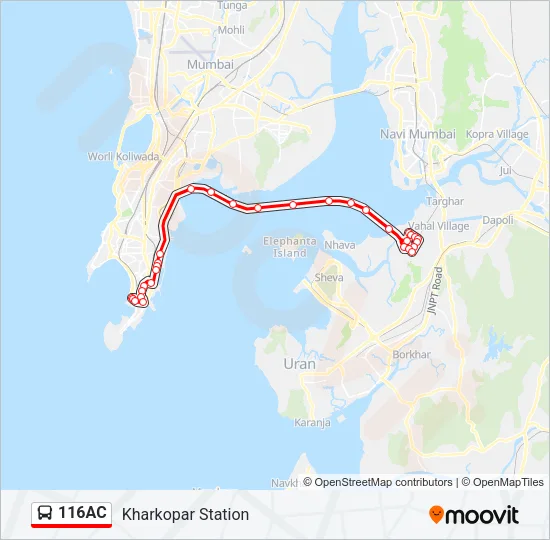 116AC Bus Line Map