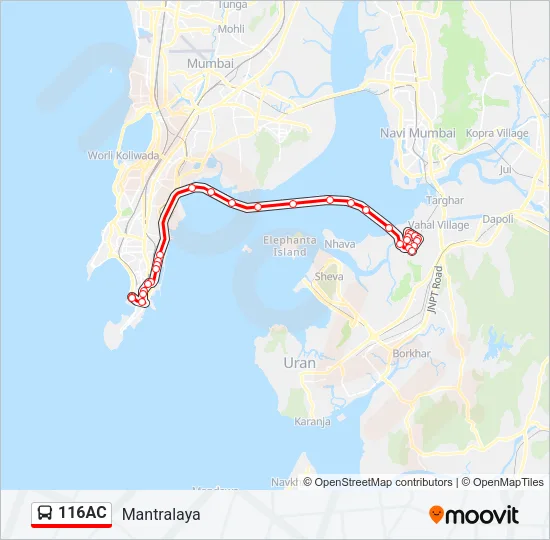 116AC Bus Line Map