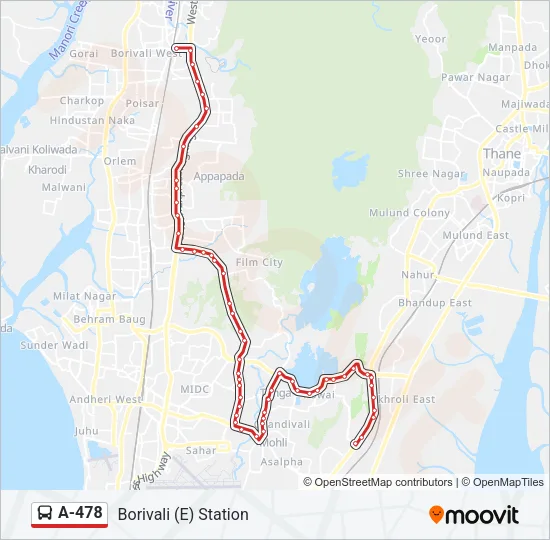A-478 Bus Line Map