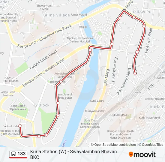 183 Bus Line Map