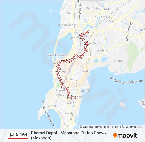A-164 Bus Line Map