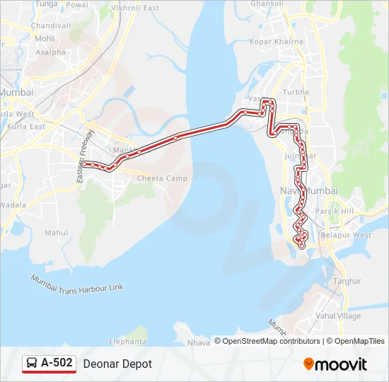 A-502 Bus Line Map