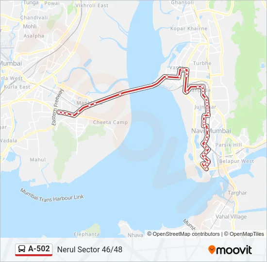 A-502 Bus Line Map