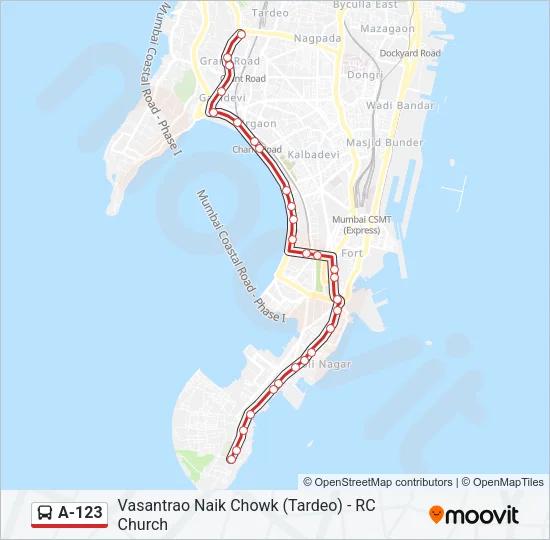 A-123 Bus Line Map