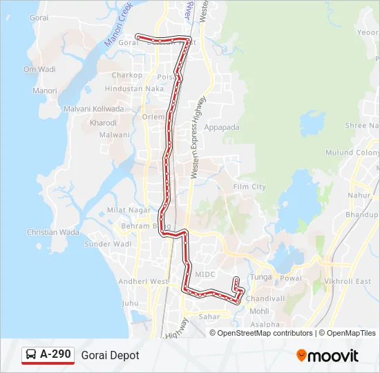 A-290 Bus Line Map