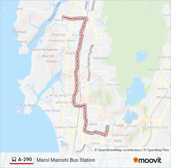 A-290 Bus Line Map