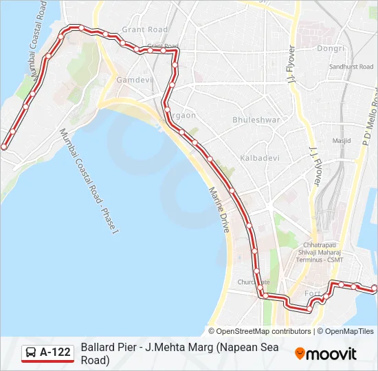 A-122 Bus Line Map