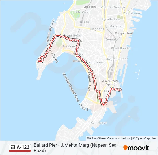 A-122 Bus Line Map