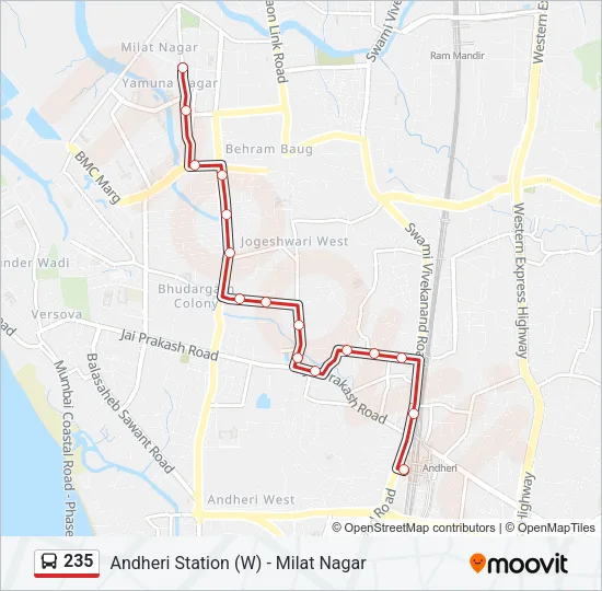 235 Bus Line Map