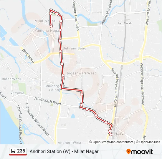 235 Bus Line Map