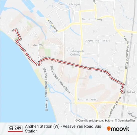 249 Bus Line Map