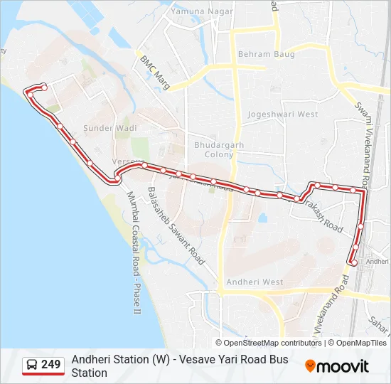 249 Bus Line Map