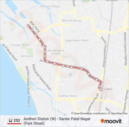 252 Bus Line Map