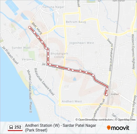 252 Bus Line Map