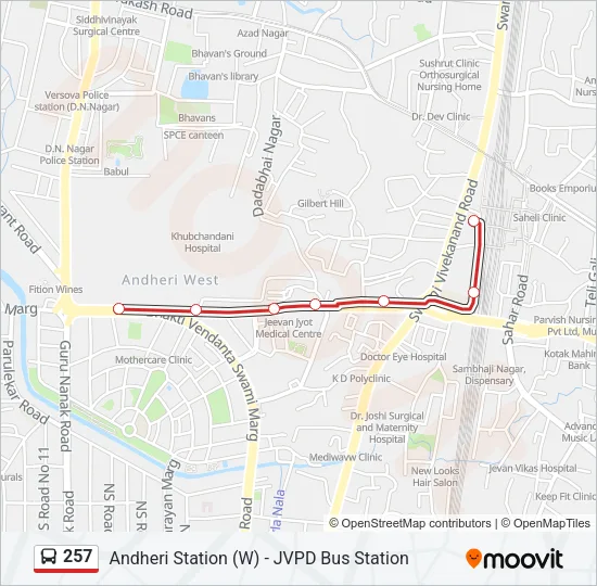 257 Bus Line Map