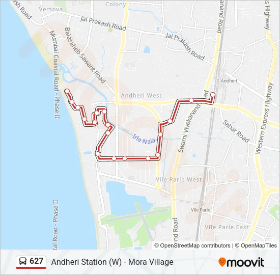 627 Bus Line Map