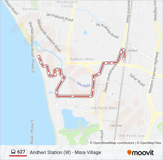 627 Bus Line Map