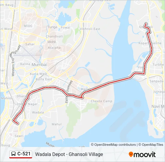 C-521 Bus Line Map