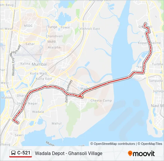 C-521 Bus Line Map