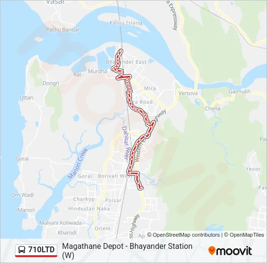 710LTD Bus Line Map