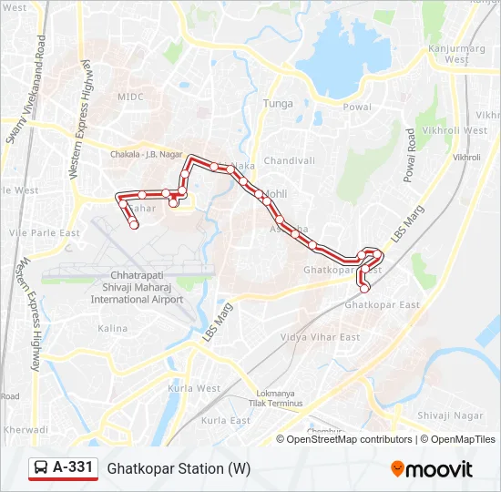 A-331 Bus Line Map