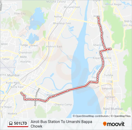 501LTD Bus Line Map