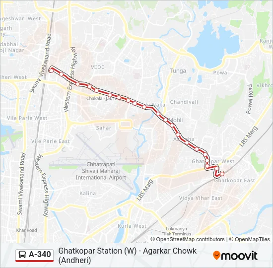 A-340 Bus Line Map
