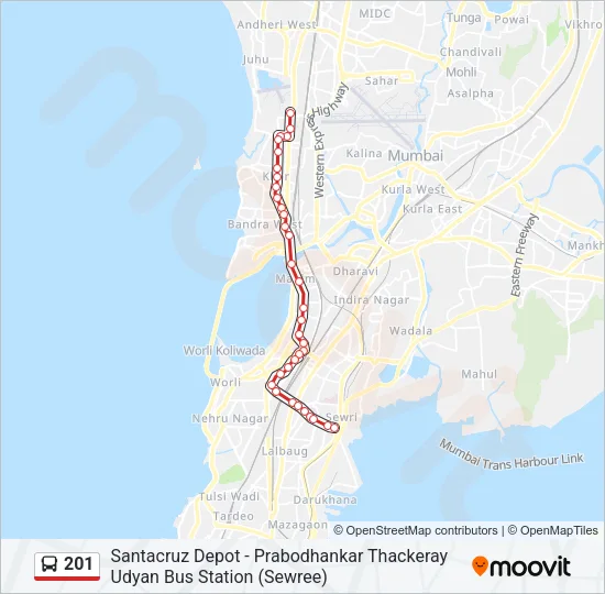 201 Bus Line Map