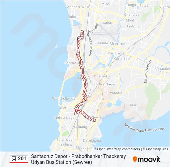 201 Bus Line Map