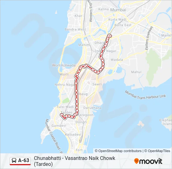 A-63 Bus Line Map
