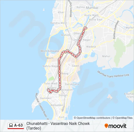 A-63 Bus Line Map