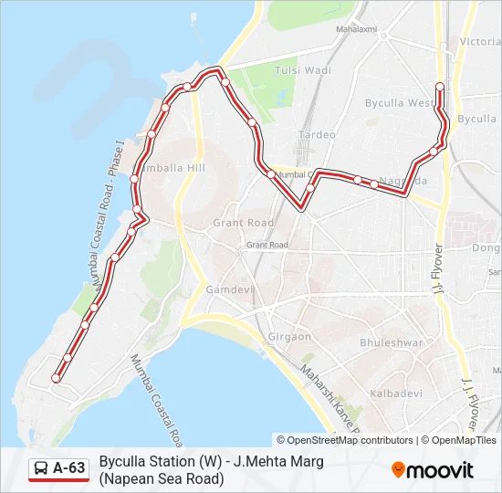 A-63 Bus Line Map