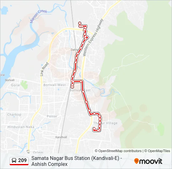209 Bus Line Map