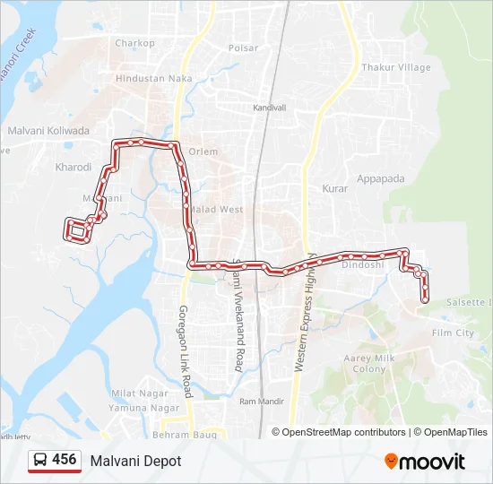 456 Bus Line Map