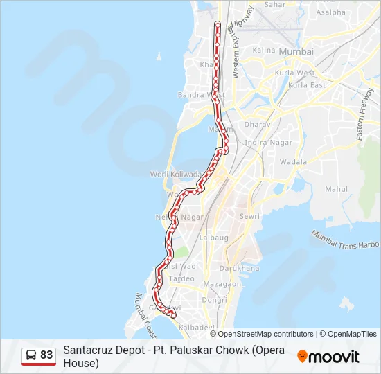 83 Bus Line Map