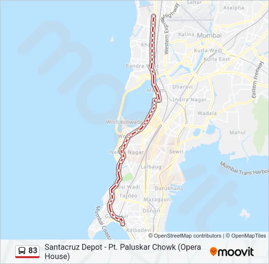83 Bus Line Map