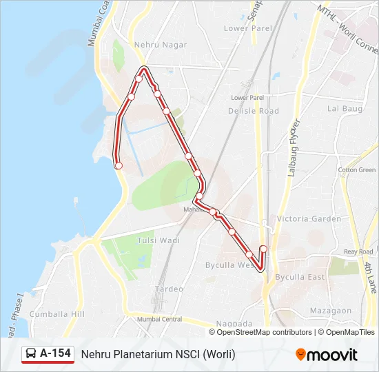 A-154 Bus Line Map