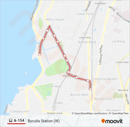 A-154 Bus Line Map
